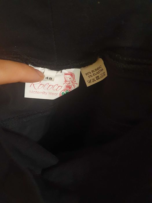 Pantaloni gravide bumbac cu elastan, marimea 48, negri