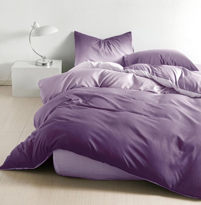 Lenjerie De Pat Curtois Xf043, Bumbac, 4 Piese, Fara Elastic, Lila