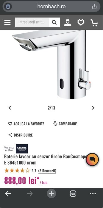 Baterie lavuar cu sezor Grohe Bau Cosmopolitan E ca Noua