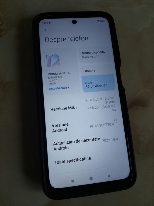 Vând Xiaomi Redmi 10 2022 [impecabil și fără probleme] + husă //poze reale