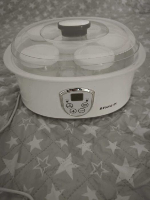 Aparat pentru prepararea iaurtului, Browin, Make Yogurt, Cu termostat, 20 W, Alb