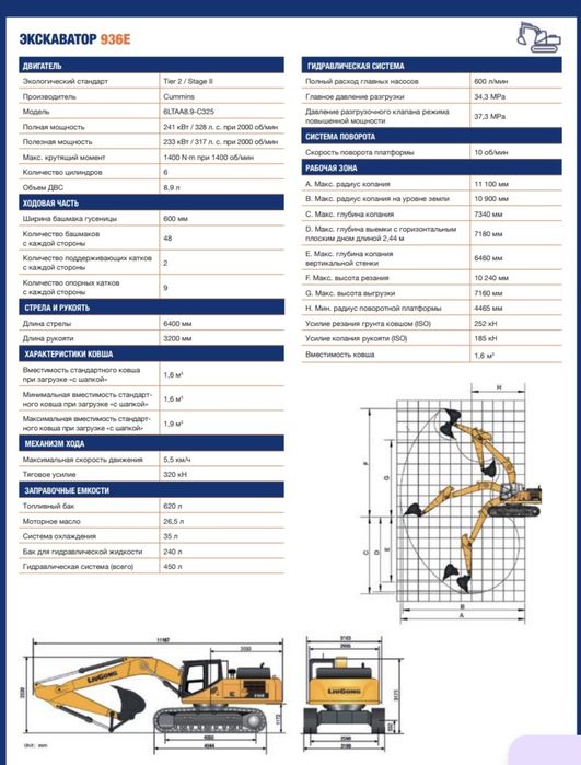 LIUGONG 936E gusenichniy ekskavator – 35 tonna, Cummins dvigatel!