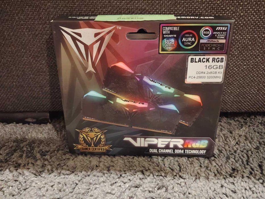 Рам памет Patriot Viper RGB Black 16GB (2x8GB) 3200Mhz DDR4 CL16