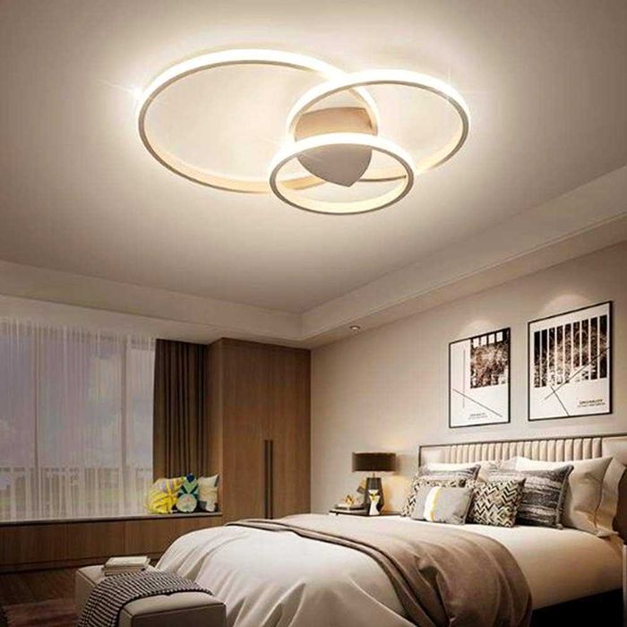 LED лед полилей с дистанционно 3 кръга бяла и кафява 218, 219