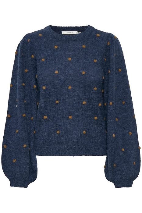 GESTUZ пуловер на точки с буфан ръкав