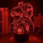 Атака на титаните Hange и Levi 7-цветна USB нощна лампа аниме 3D лампа