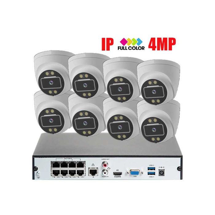 4MP IP СИСТЕМА за Видеонаблюдение с 8 Камери и 8 Канален PoE NVR