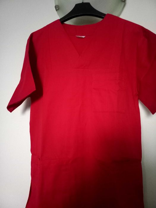 Bluza medicala unisex, rosie, M