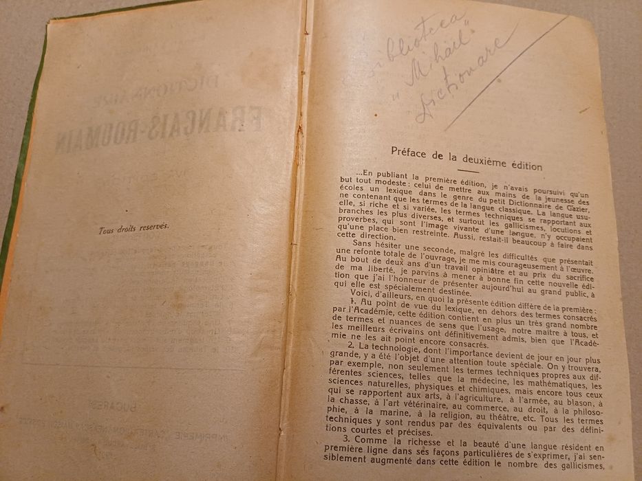 Dicționar Francez-Român 1921, Constantin Șăineanu – Ediție de Colecție