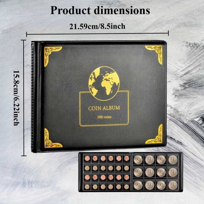 Чисто нов класьор / албум за монети  – 300 джоба (30 мм и 38 мм)