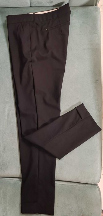 Pantaloni conici-vară, lână tropicală fină, cu cristal Swarovski - Sportmax (Max Mara), Mărimea 42