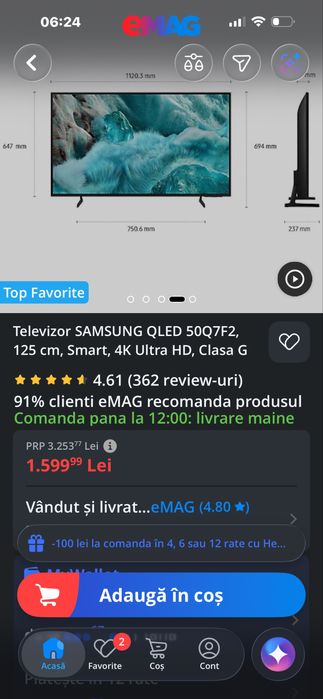 Tv Samsung 4k 125 cm cu garanție !