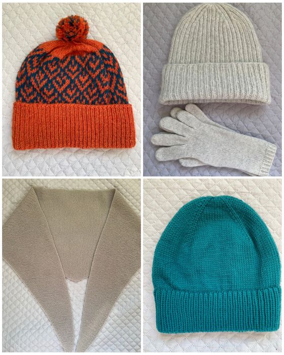 Продам вязаные шапки, перчатки