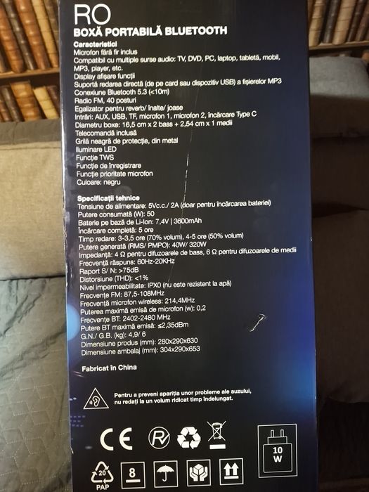 Vand boxa portabila Vortex 40w