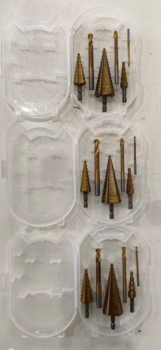 ШОК ЦЕНА!!! СТЪПАЛОВИДНИ Свредла и ФРЕЗЕРИ Бургии 4-32ММ. 6 броя К-Т.