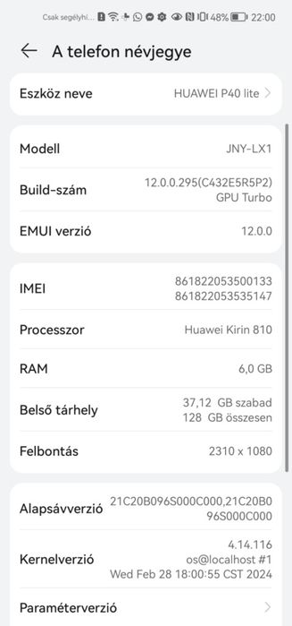 Huawei P40 Lite, 6GB RAM, 128GB, cameră foarte bună