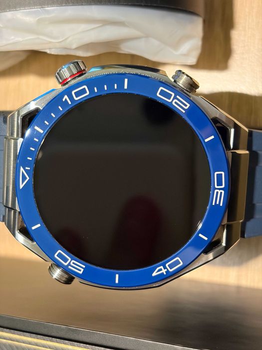 Huawei Watch Ultimate Voyage Blue – Отлично състояние, титаниева верижка, пълен комплект