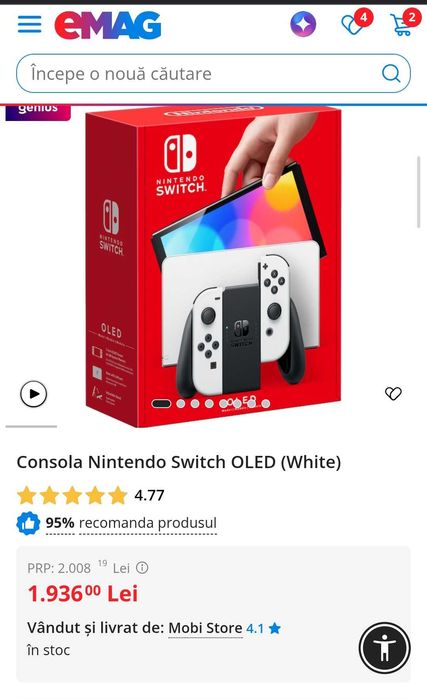 Vand Nintendo swicth oled (white)