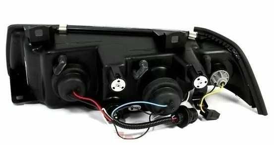 Кристални фарове за BMW E36 Angel Eyes (91-99) 4d sedan - черни