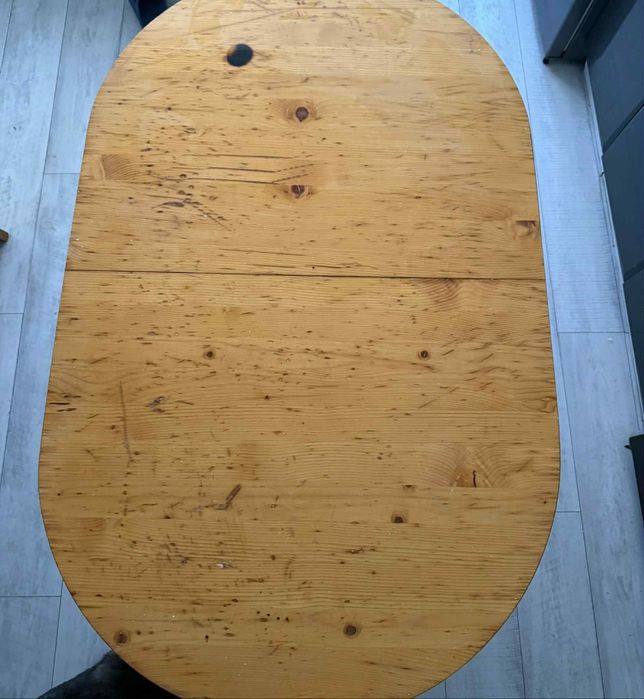 Трапезна кухненска разтегателна маса елипса чам 120/80