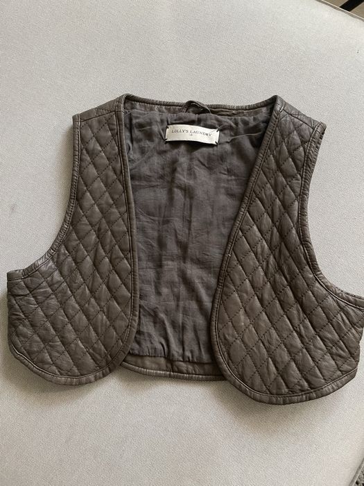 Vesta piele naturala, XS-S, cropped