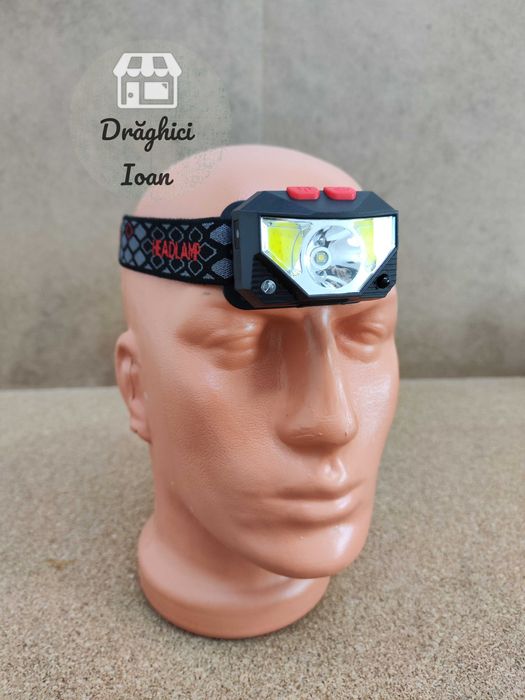 Lanterna PROFESIONALA de cap -senzor miscare si LED XT-E He si led COB