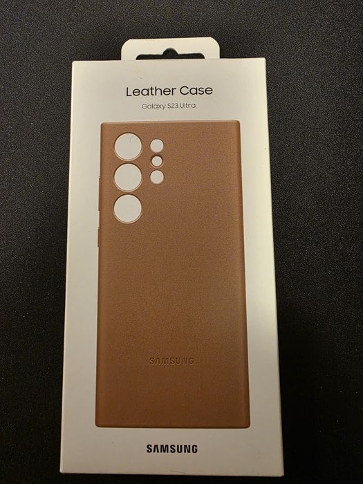 Husa originala Samsung Galaxy S23 Ultra din piele (Leather Case)