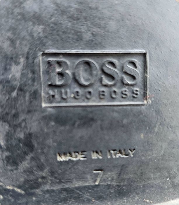 Ghete piele Hugo Boss blana miel marimea 41