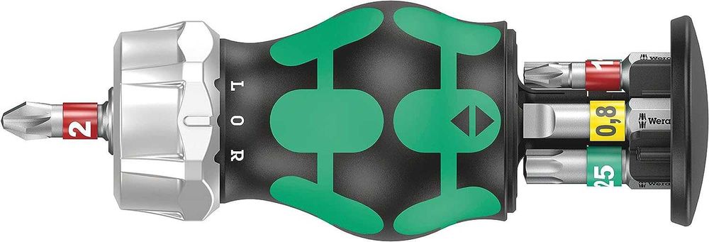 къса отвертка с 6 бр. битове, WERA Kraftform Kompakt Германия
