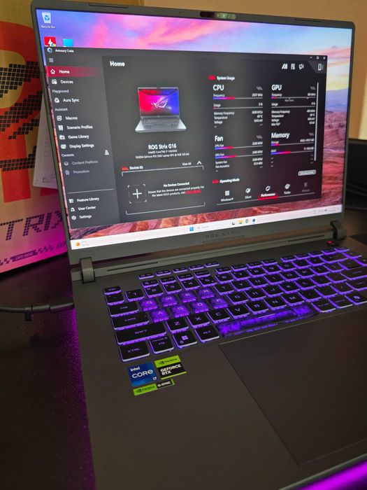 Лаптоп ASUS ROG Strix G16 G615JMR, Intel® Core™ i7 14650HX, 16'',2.5K,WQXGA IPS 240Hz 16GB DDR5 RAM 512GB SSD NVIDIA® RTX™ 5060 8GB GDDR7 Eclipse Gray