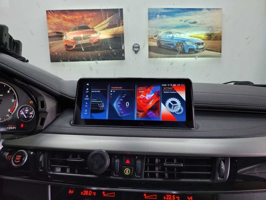 Навигация Android 14 8-ядрен 8GB RAM 128GB HDD BMW X5 X6 F15 F16 NBT 2014-2017 +Apple Carplay