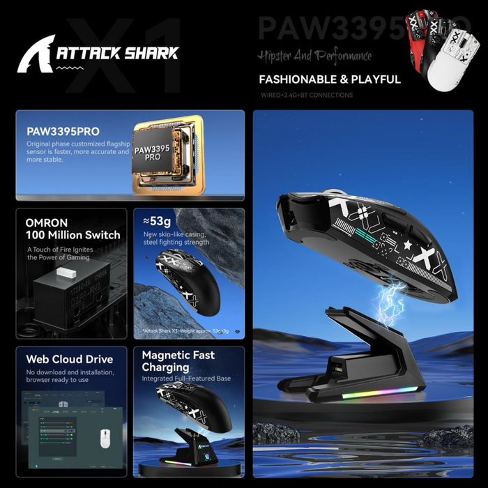 Mouse gaming Atack Shark X1