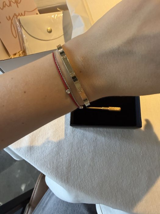 Луксозна гривна Love Bracelt Small  – 925 сребро с 18К златно покритие | Cartier Inspired