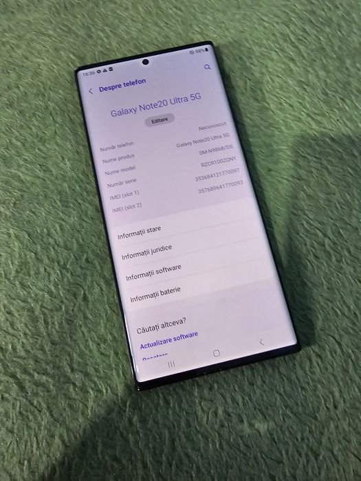 Vând Samsung Note 20 Ultra 5G/Black