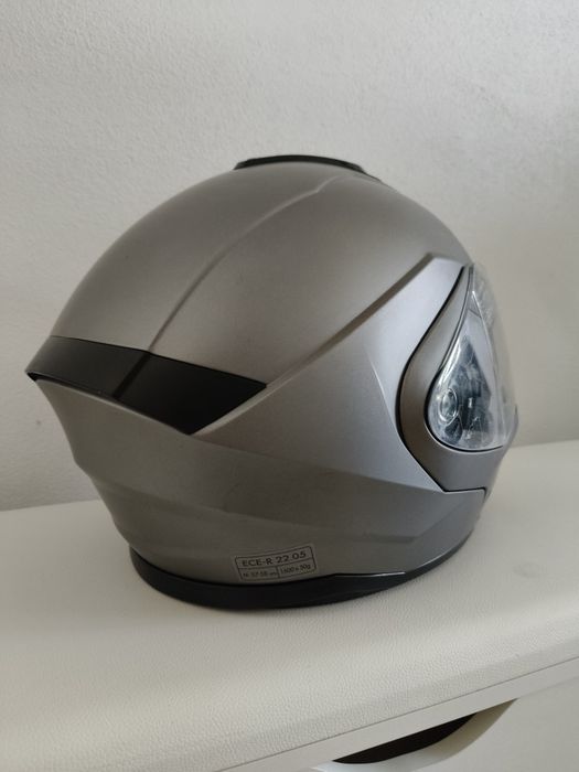 Cască Moto Modulară (Flip-up) ,Crivit, Culoare gri mat, Mărime M
