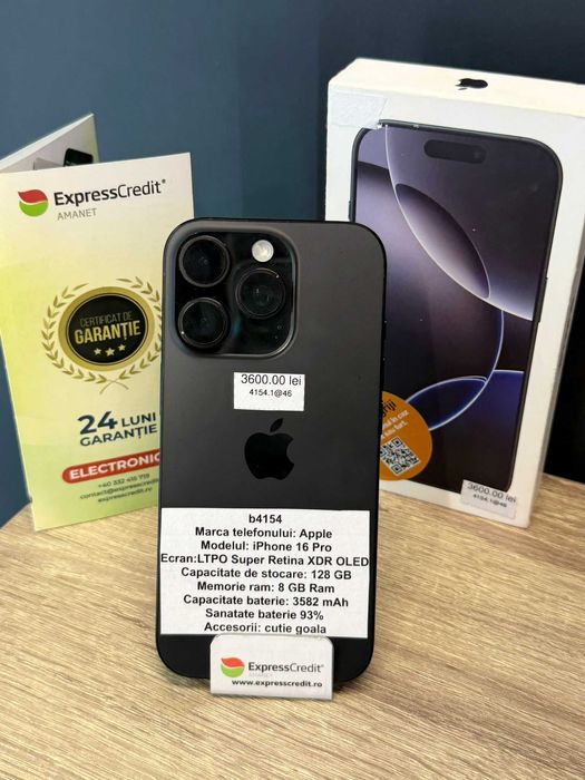 (AG51) Apple iPhone 16 Pro b4154 - Garantie 2 ani!