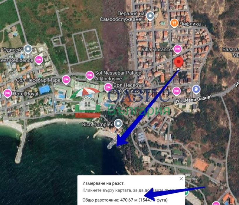 Студио с ремонт" до ключ " в кв. Черно море 3, Несебър, 41.22 кв. м,