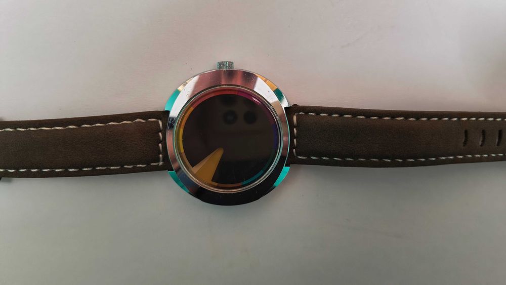Ceas vechi mecanic de mana cult hipster, anii ’70, Chromachron“ Colour Time”