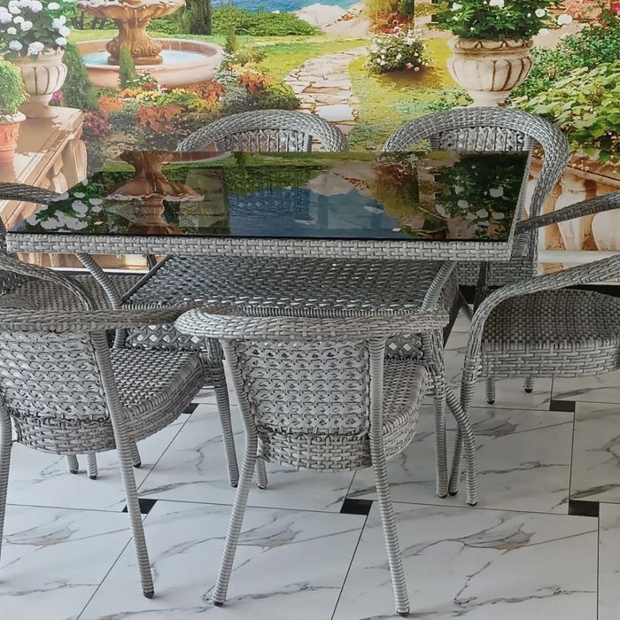 Ratang toʻqima stol stullar