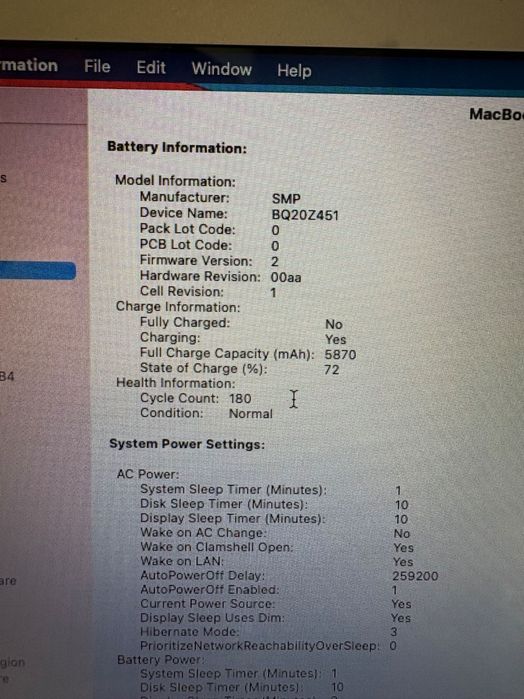 MacBook 13.3” батерия 180 цикъла