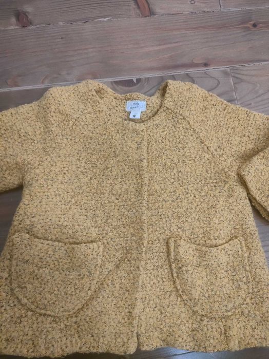 Jacheta fetite Next galbena cu lână  86 cm / 12-24 luni
