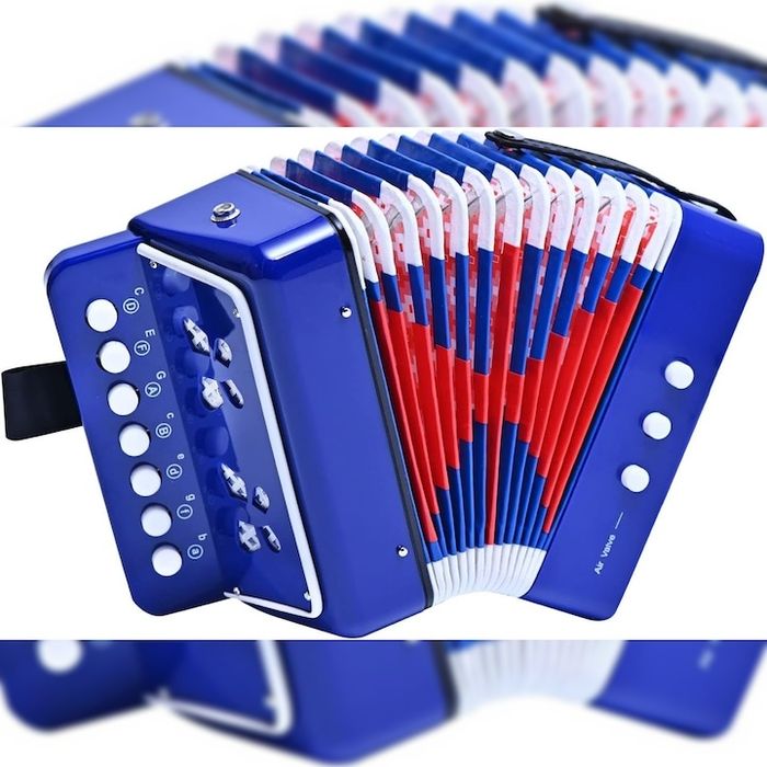 Acordeon interactiv pentru copii cu 10 clape,2 bași,29x15x17 cm,nou