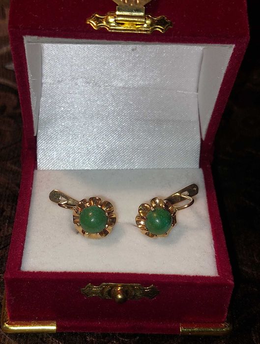 Серьги золотые с бирюзой