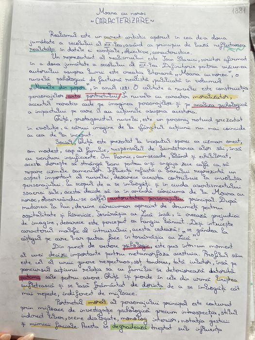 Portofoliu materie pentru Bacalaureat limba română