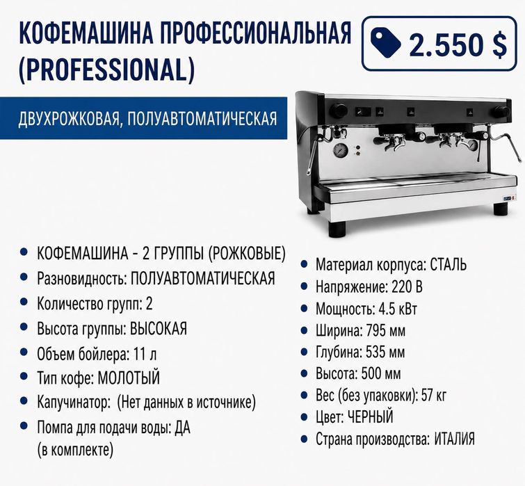 Кофемашина профессиональная(Италия)