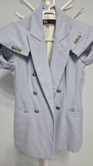 Sacou elegant Zara bleu deschis,cambrat, marimea S