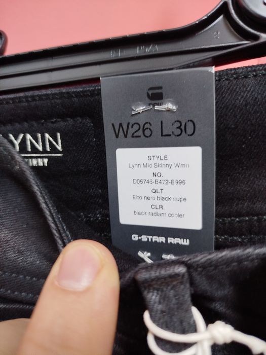Оригинални дамски дънки G-Star Raw Lynn Skinny W26 нови черни slim