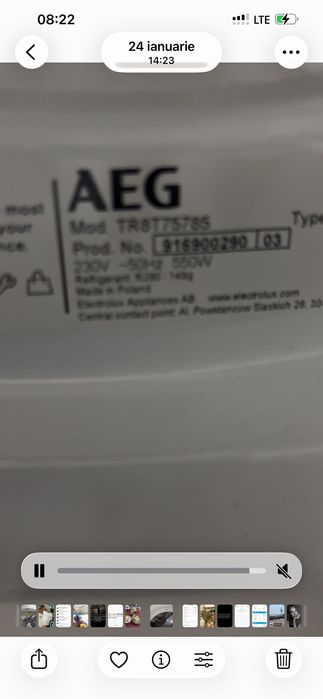Uscător de rufe AEG nou nouț .. Tara de proveniență Germania