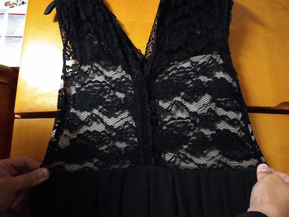 Rochiță lungă elegantă negru / Rochie de seară mar. L