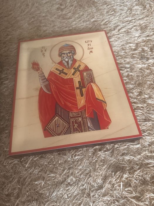 Icoane (doua) rama lemn, cu sticla